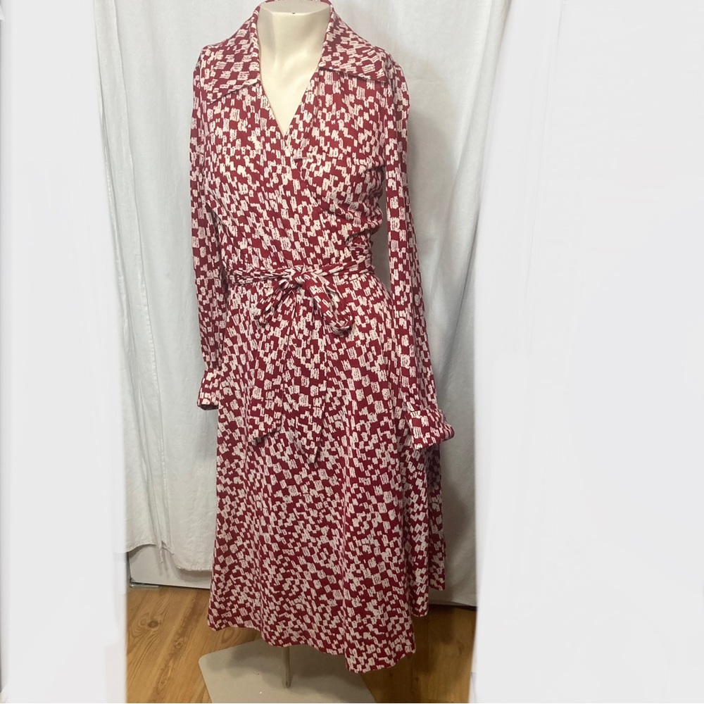 Vintage Schrader Sport red white wrap dress size 6